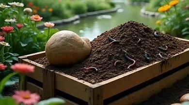 She turned her husband's corpse into compost and is now growing plants; the government has introduced a law on human composting.