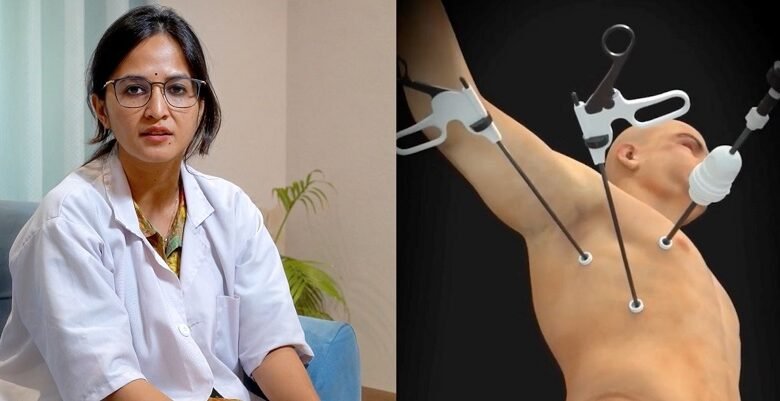 Indira Hospital removed a football-sized tumor from the chest without making a large incision.