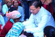 CM Dhami celebrated Diwali among the disaster-affected people