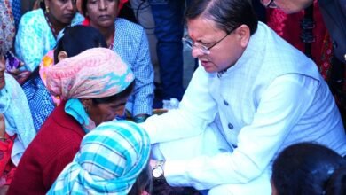 CM Dhami celebrated Diwali among the disaster-affected people
